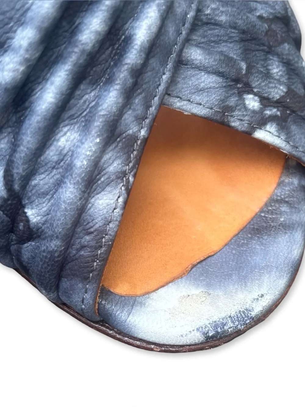 Chie Mihara Alubia Blue Tie Dye Structured Ribbed Leather Platform Heels 38